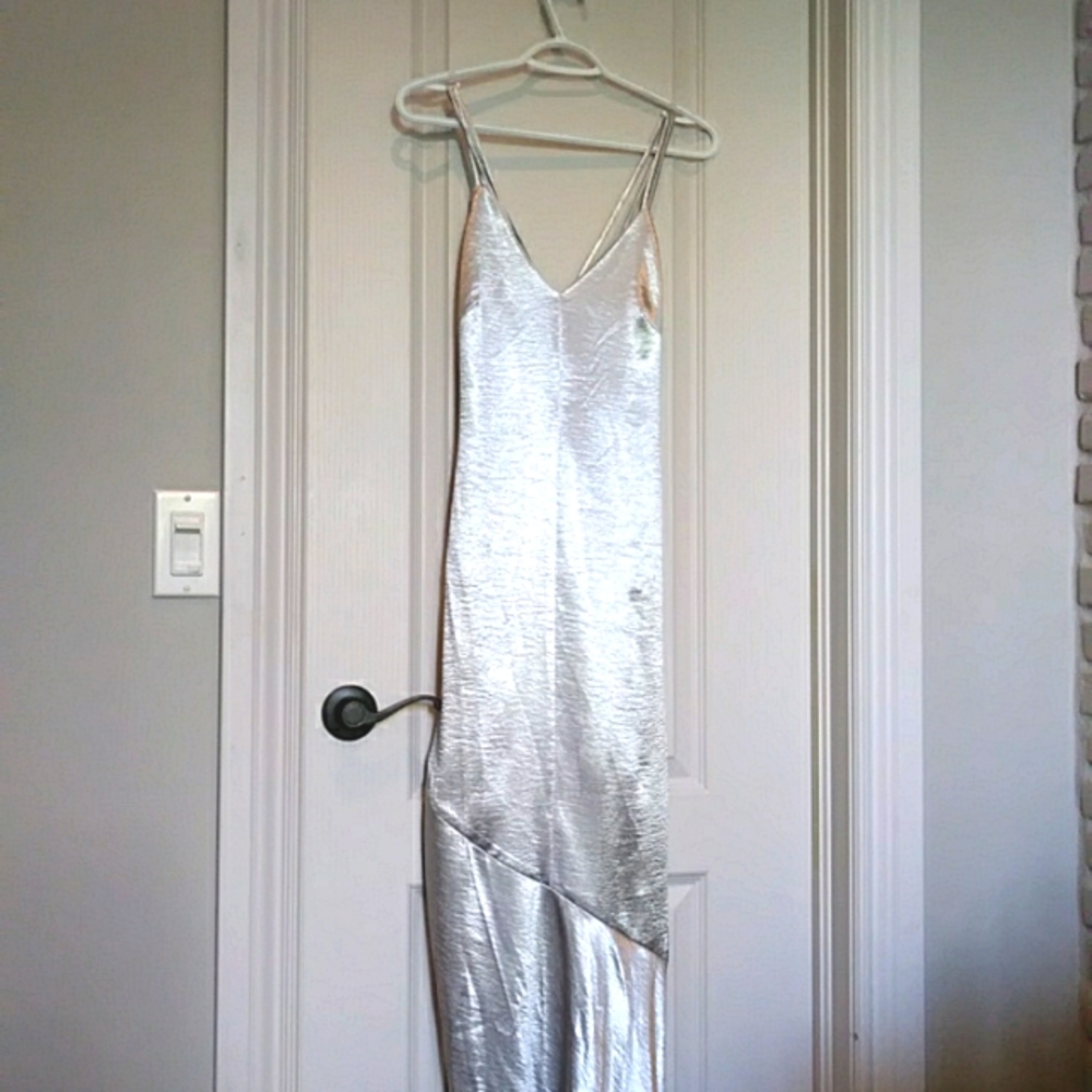 Shiny silver dress